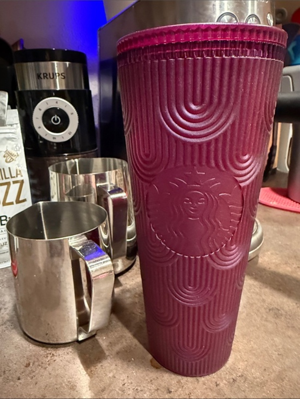 2024 Starbucks Metallic Purple Mermaid Scale Tumbler with Straw